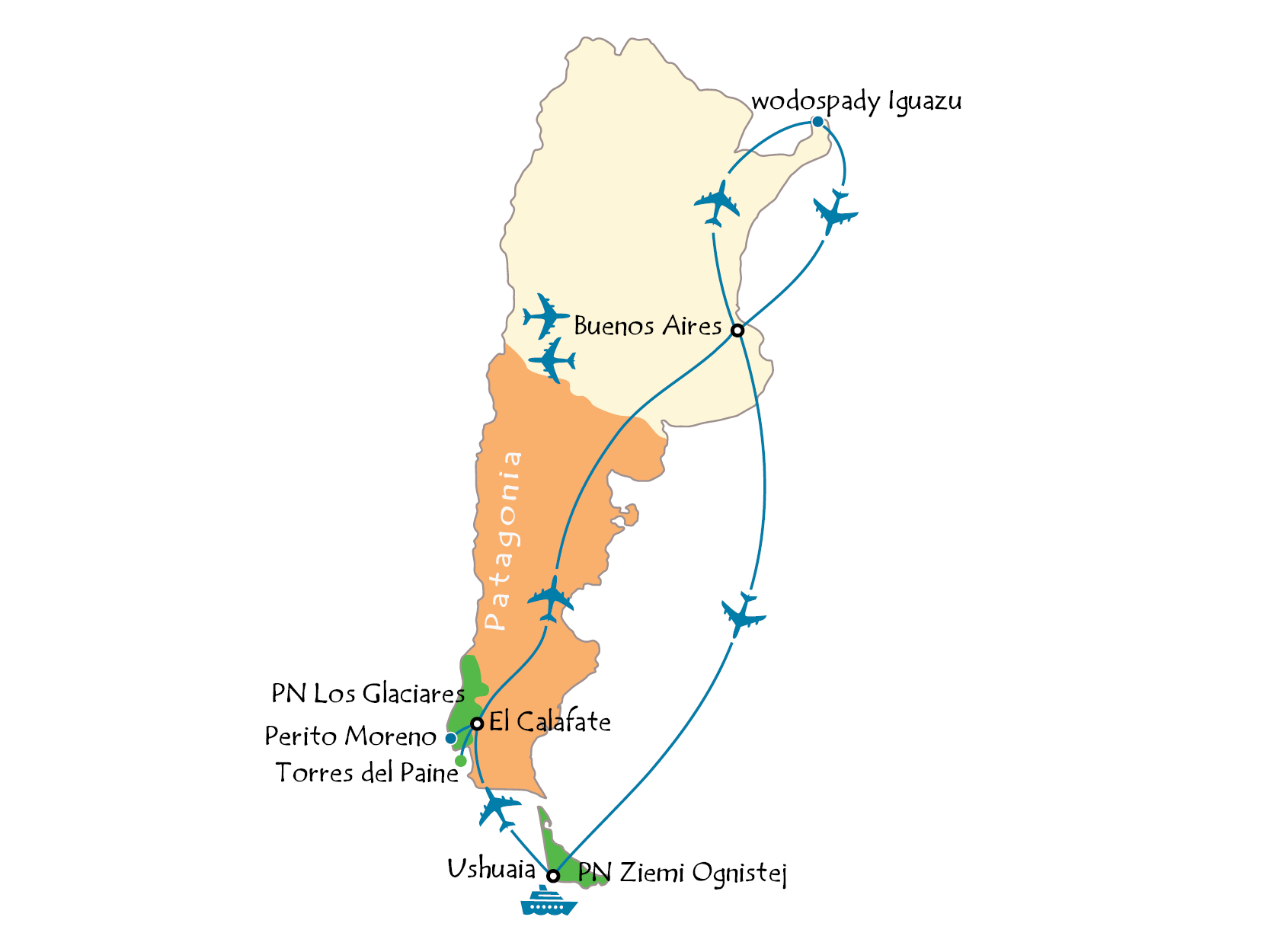 Królowa Argentyna z Ziemią Ognistą i Patagonią 17 dni
