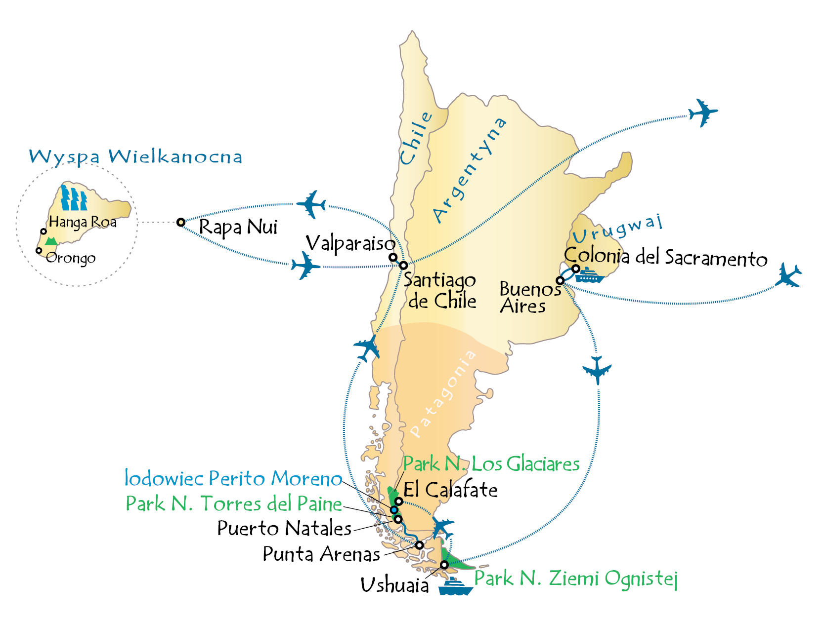 Argentyna, Urugwaj, Chile z Wyspą Wielkanocną 21 dni